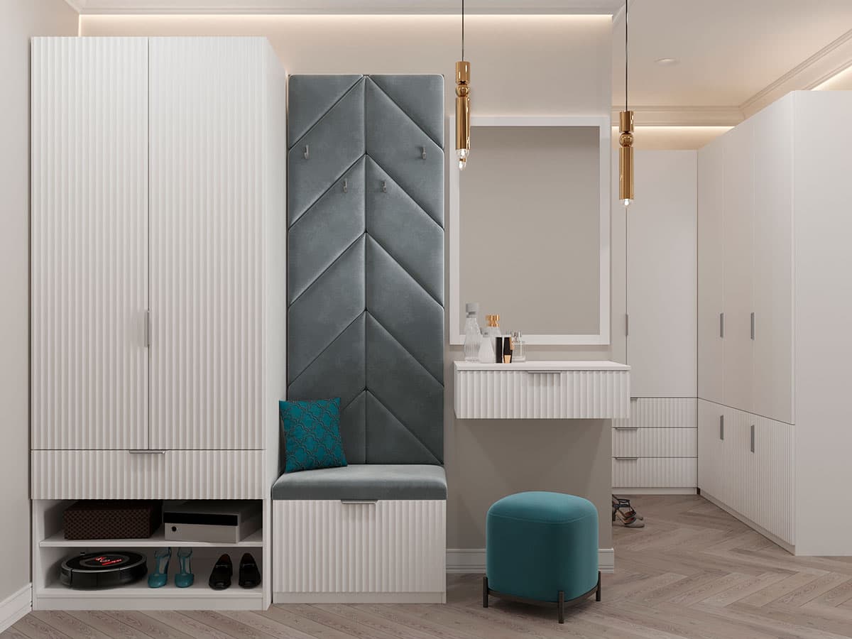 Тумба для обуви Валенсия - 3, велюр белый