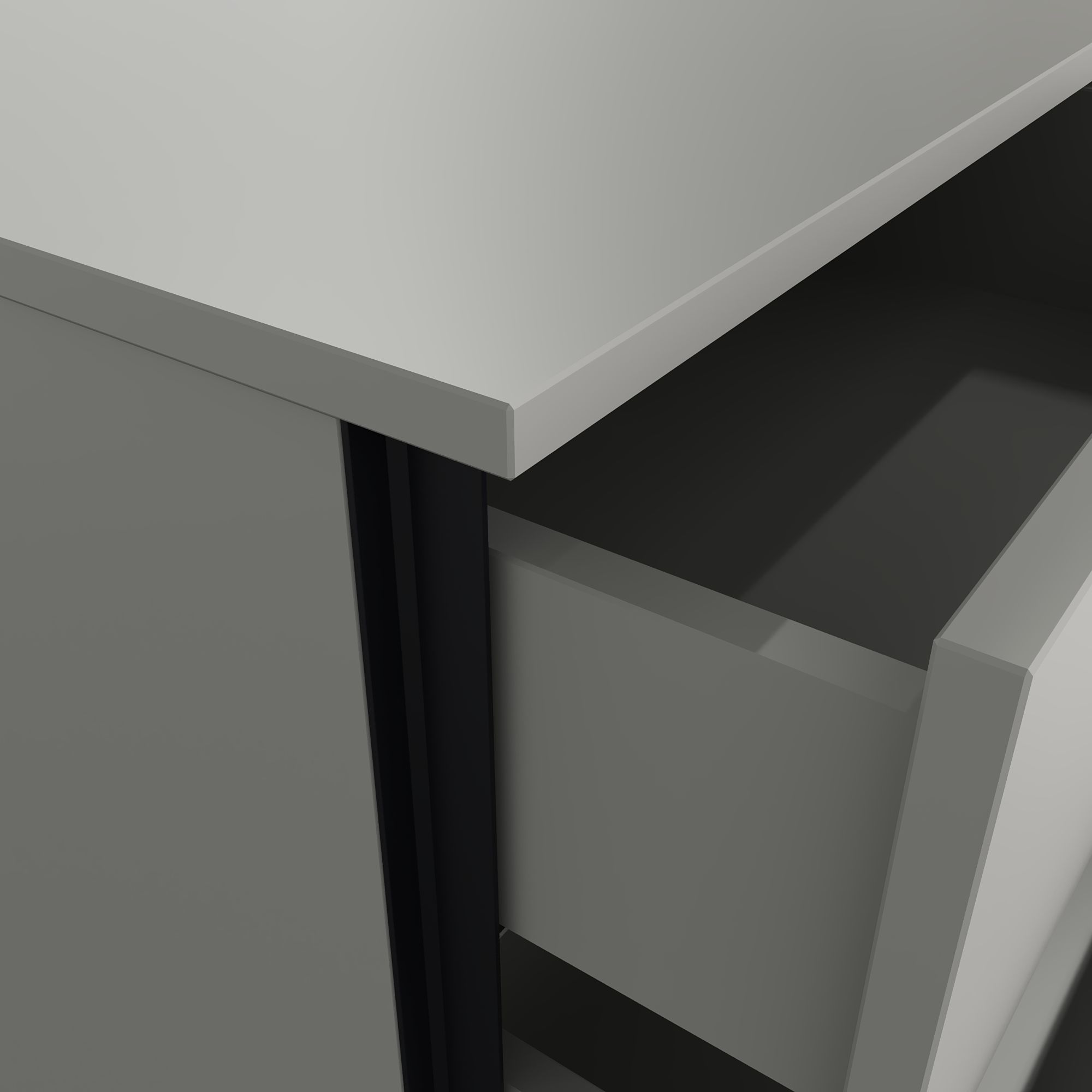 Тумба прикроватная с 2 ящиками Сиэтл, серый