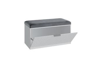 Тумба для обуви Валенсия - 3, велюр белый