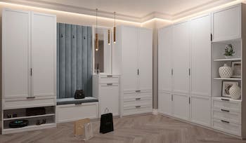 Тумба для обуви Нордик 2, велюр белый