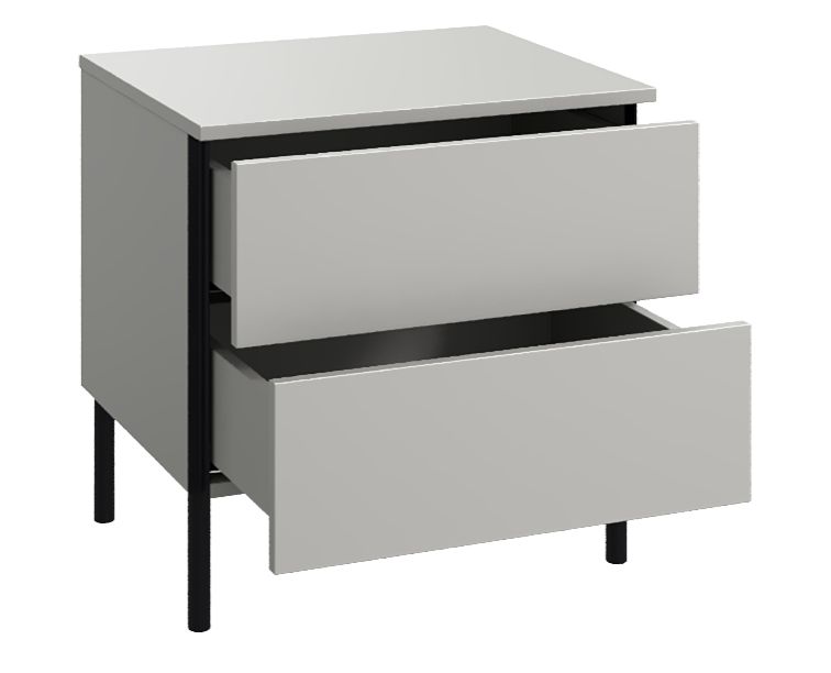 Тумба прикроватная с 2 ящиками Сиэтл, серый