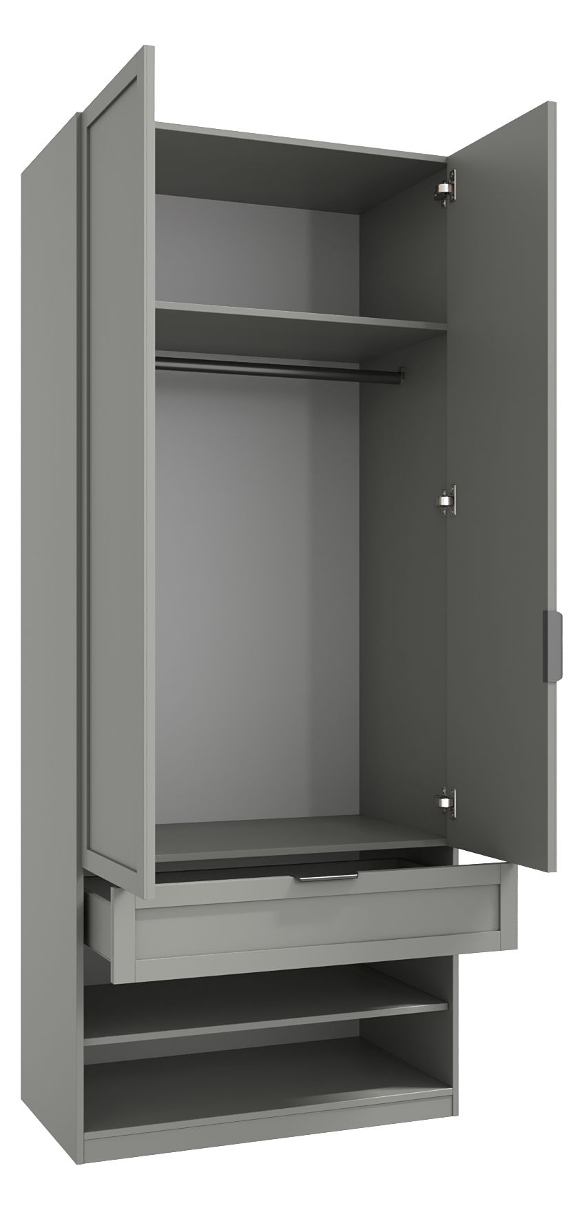 Шкафы распашные двухдверные с полками