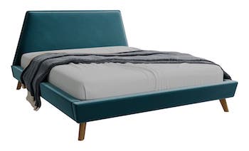 Кровать Агния, велюр бирюзово-зеленый